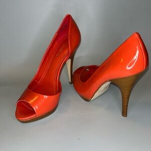 NWOT Aldo stiletto patent leather platform peep toe heeled sandals